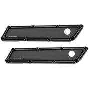 Harley FLHR Road King 2014Beveled Saddlebag Latch Covers Black by Arlen Ness