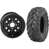 Set of 2 Mounted Wheel and Tire Kit Wheel: 12x7 2+5 4/110 Tire: 12x11-12 6 Ply