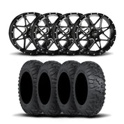ITP Tornado 15" Matte Black Wheels And Terra Claw Tires [30x10R-15]