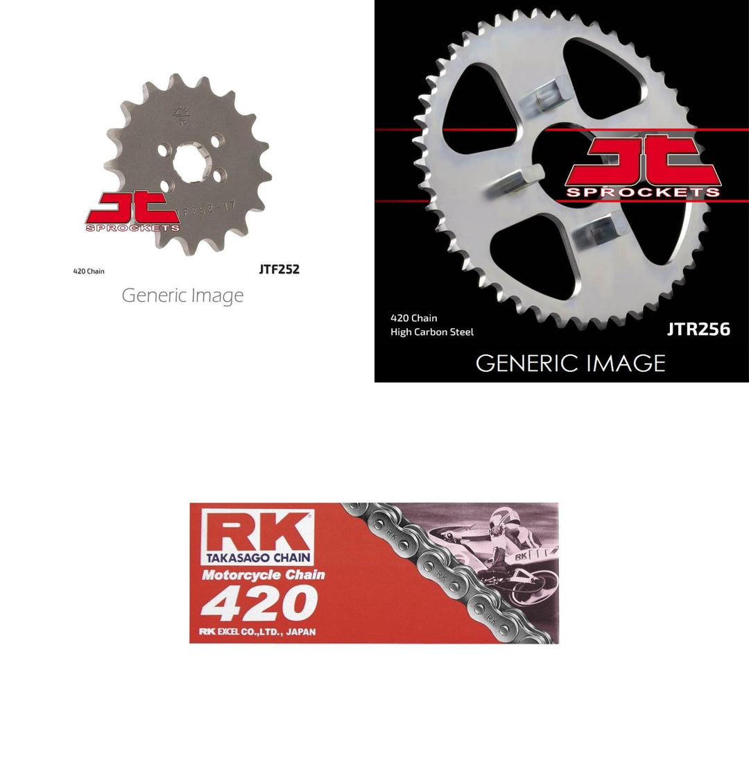 420 RK-M Chain, Front & Rear Sprocket Kit for HONDA TRX70 FourTrax 1986-1987