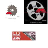 Kit de cadena 420 RK-M, piñón delantero y trasero para HONDA TRX70 FourTrax 1986-1987