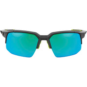 100% Speedcoupe Sunglasses Soft Tact Cool Grey with Green Mirror Lens - 61031-188-45