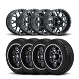 Rines ITP Storm Series de 12" mecanizados en negro y neumáticos Ultra GT Bias [205/30-12]