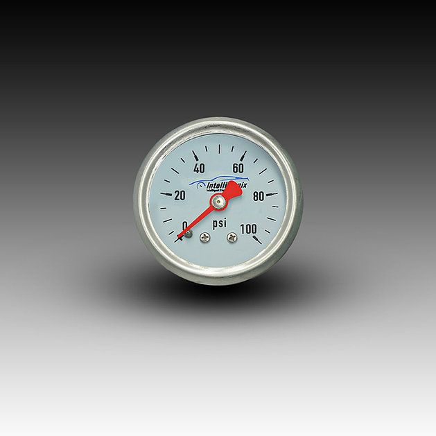 Intellitronix Fuel Pressure Analog Gauge 100 PSI - Silver/Blue