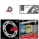 520 Chain Natural w/ Wax, Front & Rear Sprocket Kit for HONDA CBR250R 2011-2013