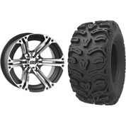 Set of 2 Mounted Wheel and Tire Kit Wheel: 12x7 4+3 4/156 Tire: 27x11-12 8 Ply