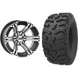 Set of 2 Mounted Wheel and Tire Kit Wheel: 12x7 4+3 4/156 Tire: 27x11-12 8 Ply