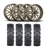 Rines ITP Hurricane de 18" de bronce y neumáticos Cryptid [34x10-18]