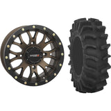 Set of 2 Mounted Wheel and Tire Kit Wheel: 14x7 5+2 4/137 Tire: 28x9.5-14 8 Ply
