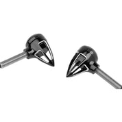 Arlen Ness 1" Billet Black/Red Bullet Lights 12-719
