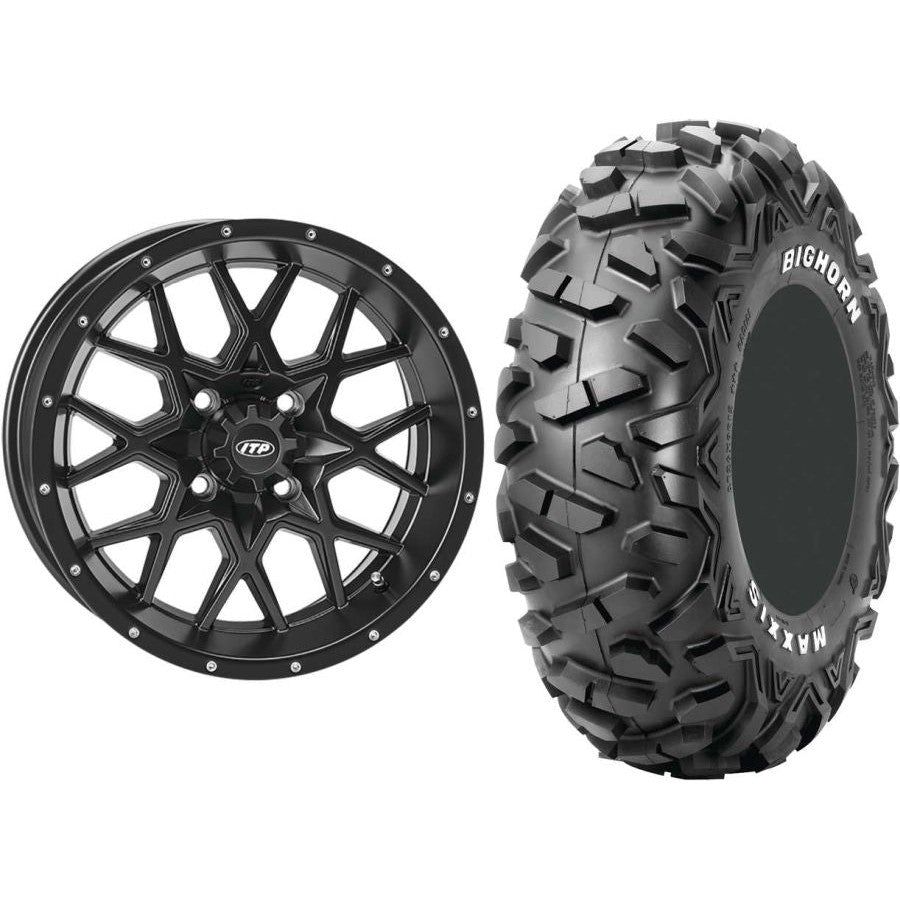 Set of 2 Mounted Wheel and Tire Kit Wheel: 14x7 4+3 4/156 Tire: 29x9-14 6 Ply