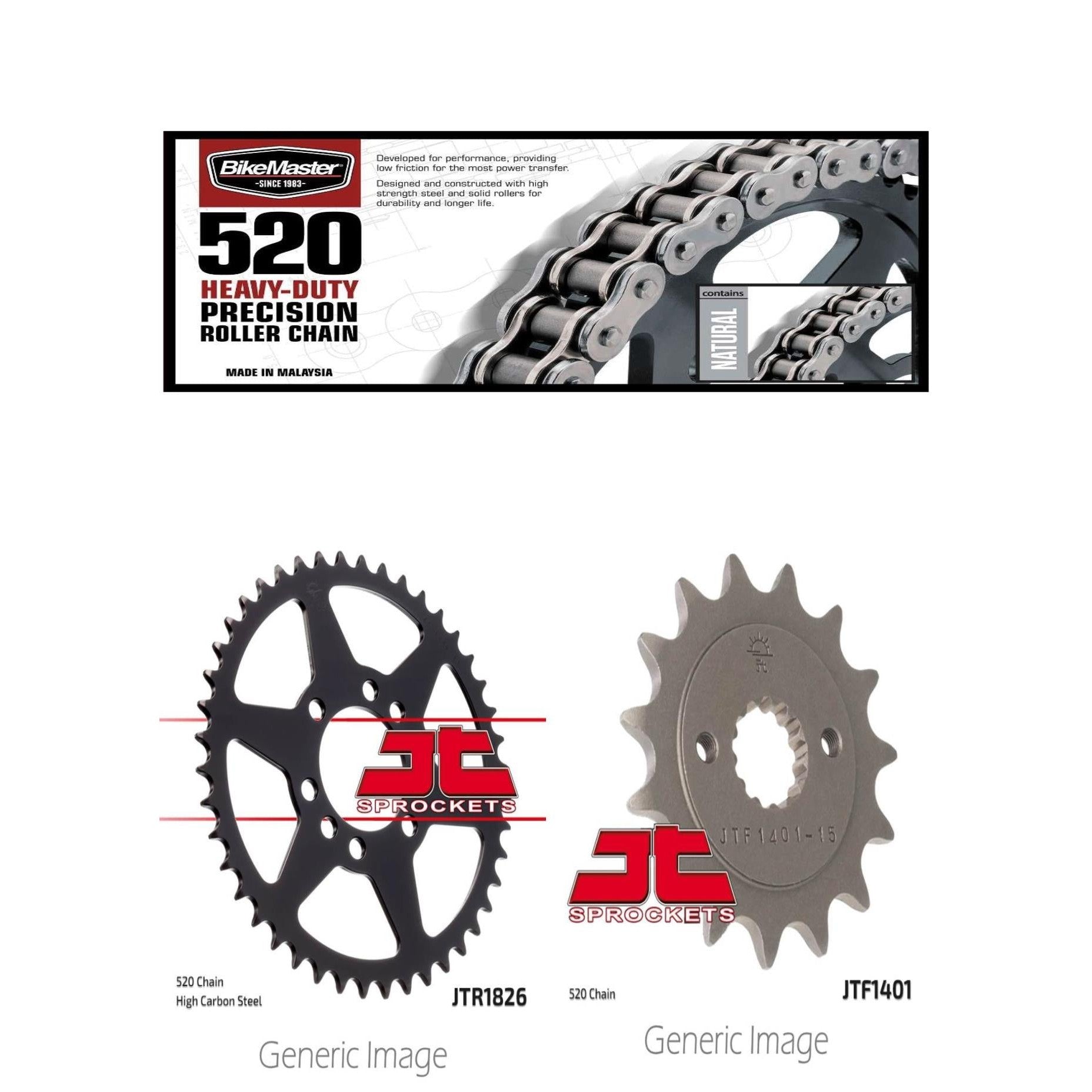 520H Heavy-Duty Chain,Front & Rear Sprocket Kit KAWASAKI KSF400A KFX 2003-2006