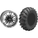 Set of 2 Mounted Wheel and Tire Kit Wheel: 14x7 4+3 4/156 Tire: 27x11-14 8 Ply