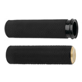 Arlen Ness Fusion Brass Knurled Hand Grips Harley Dual Cable Throttle Models New