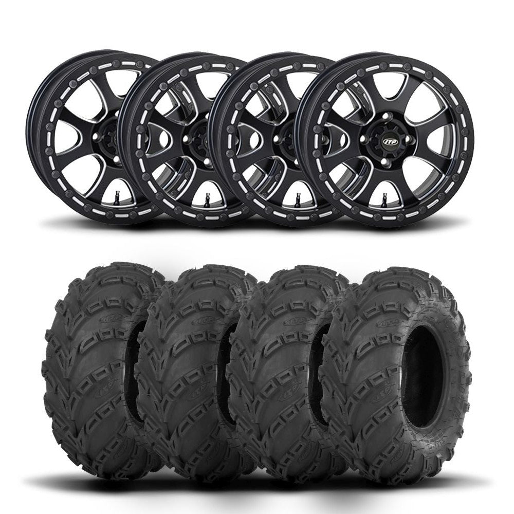 ITP Tsunami 14" Matte Black Wheels And Mud Lite Tires [30x10-14]