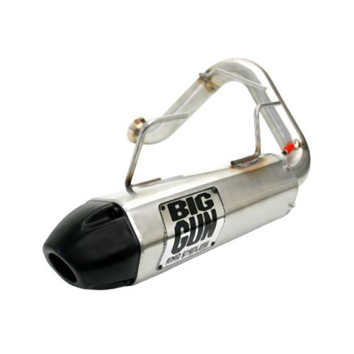 Big Gun EXO Brushed Aluminum Dual Full Exhaust System With Black End Tip For Yamaha Raptor 700 R