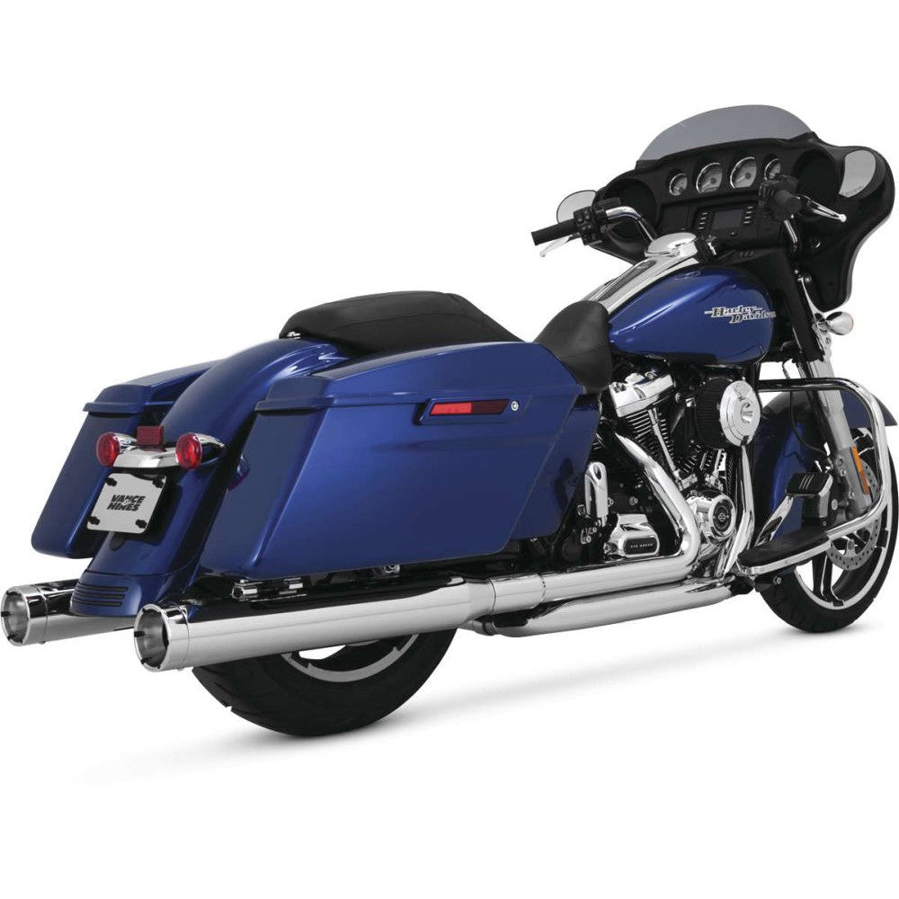Vance And Hines Monster Round Slip On Exhaust 4in Chrome With Fuelpak FP3