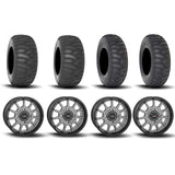 System 3 ST-5 Aluminum Gun Metal Grey 15" Wheels And SS360 Sand/Snow Tires [32x10-15] ,[32x12-15]