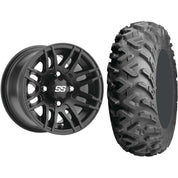 Set of 2 Mounted Wheel and Tire Kit Wheel: 14x7 5+2 4/110 Tire: 26x9-14 6 Ply