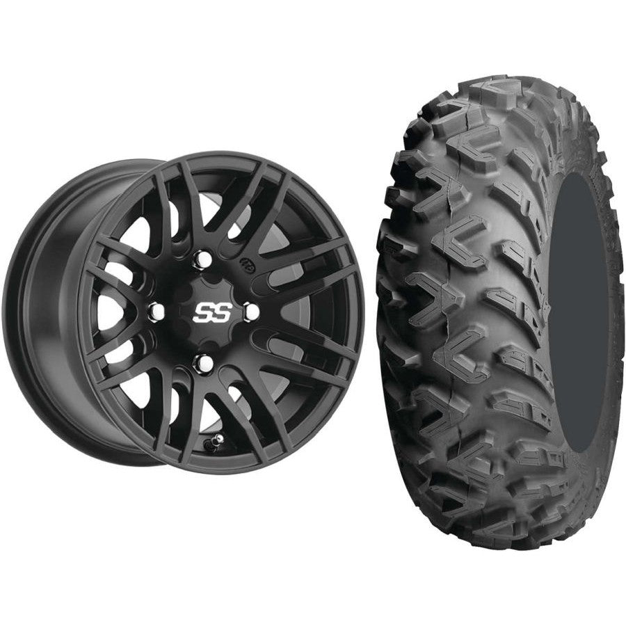 Set of 2 Mounted Wheel and Tire Kit Wheel: 14x7 5+2 4/110 Tire: 26x9-14 6 Ply