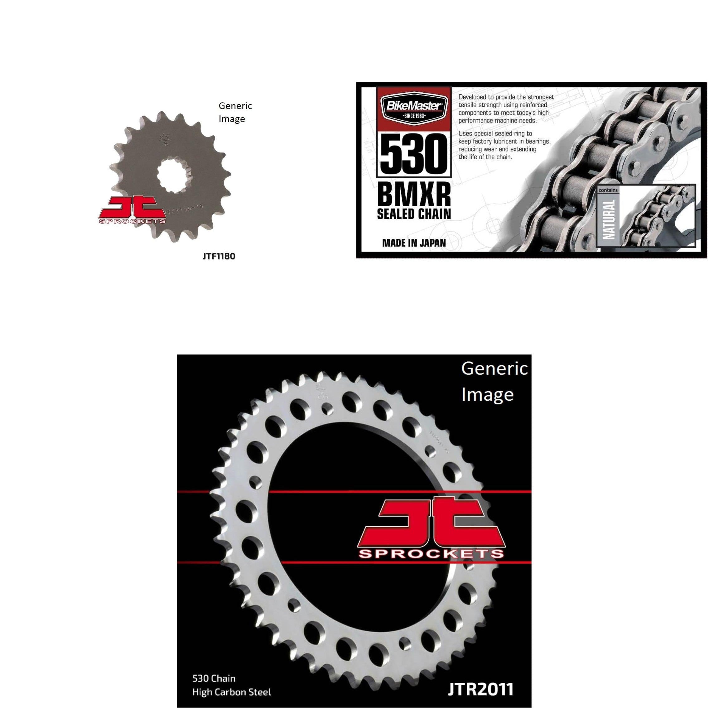 530 BMXR Chain Nat,Front & Rear Sprocket Kit TRI 885 T509 Speed Triple 1997-1998