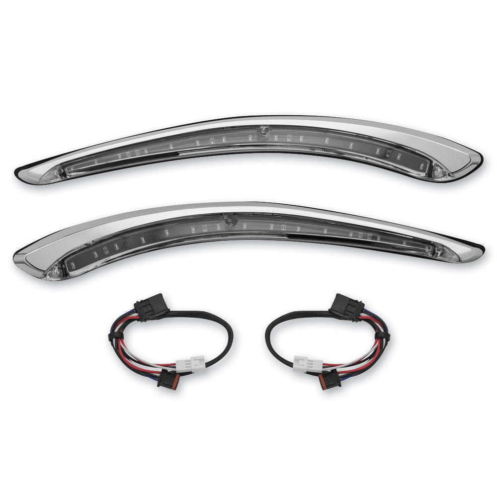 Kuryakyn Chrome Sequential Run-Turn LED Bat Lashes Turn Signal Lights Harley
