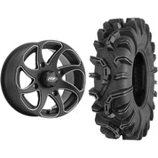 Set of 2 Mounted Wheel and Tire Kit Wheel: 14x7 5+2 4/110 Tire: 27x10-14 6 Ply
