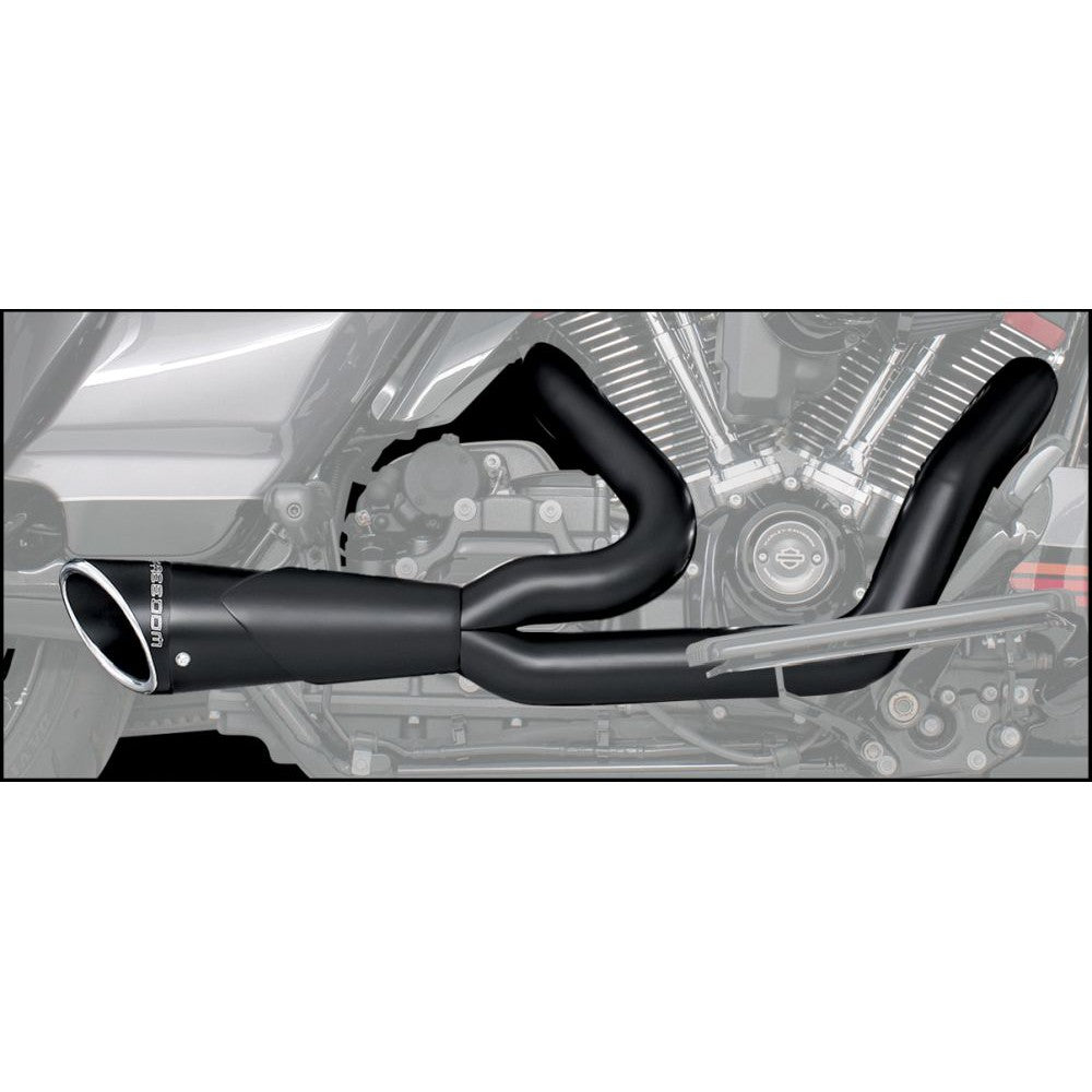 Freedom Performance Combat 2 Into 1 Shorty Exhaust Black With Black Sculpted Tip HD00853
