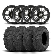 ITP SS216 12" Matte Black Wheels And Mud Lite II Tires [25x10-12]