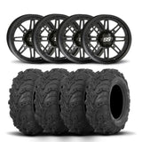 ITP SS216 12" Matte Black Wheels And Mud Lite II Tires [25x10-12]