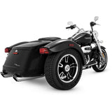 Silenciador Vance & Hines Twin Slash de 4 pulgadas, redondo, deslizante, cromado, con Fuelpak FP4