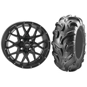 Set of 2 Mounted Wheel and Tire Kit Wheel: 12x7 5+2 4/110 Tire: 26x11-12 6 Ply