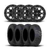 Rines ITP Hurricane de 15" en negro mate y neumáticos Terra Claw [30x10R-15]