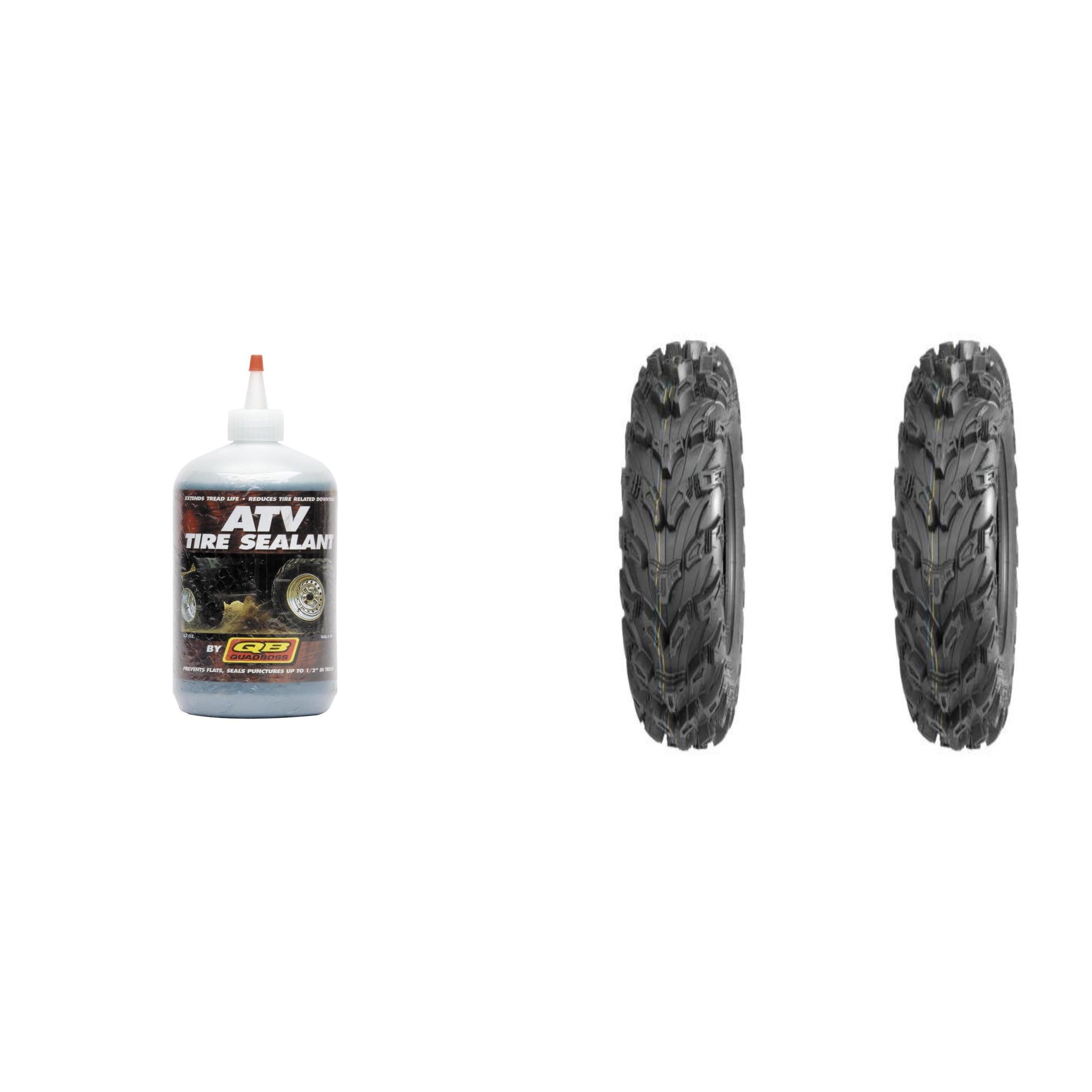 Set of 2 QUADBOSS QBT672 Front Tires 26x9R-12 8-ply with Sealant
