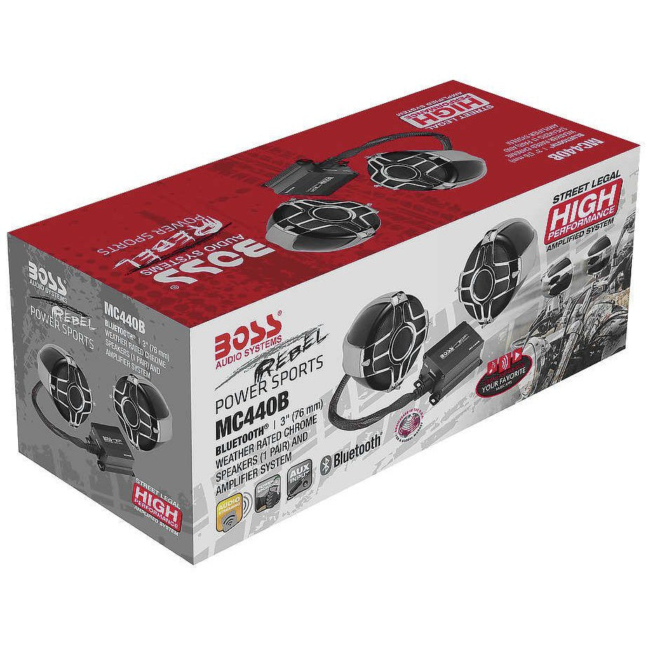 Boss Audio Systems 600-Watt Bluetooth 3" Speaker Kit Black/Chrome