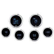 Dakota Digital Solarix Series Universal Round 6 Gauge Kit Blue Display
