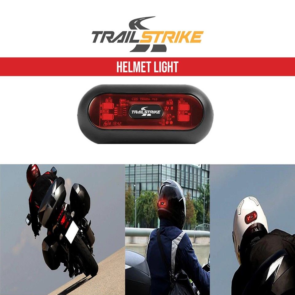 Trailstrike LED Motorcycle Bike Bicycle Red Rear Helmet Light Lamp