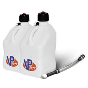 VP Racing 2 Pack White 5.5 Gallon Square Utility Jugs + Deluxe Fill Hose