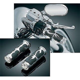 KURYAKYN UNIVERSAL CHROME ISO FLAME GRIPS FOR ONE INCH HANDLEBARS 6262
