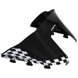 Parabrisas Powermadd Cobra para chasis estándar Polaris, negro con banderas blancas 11120