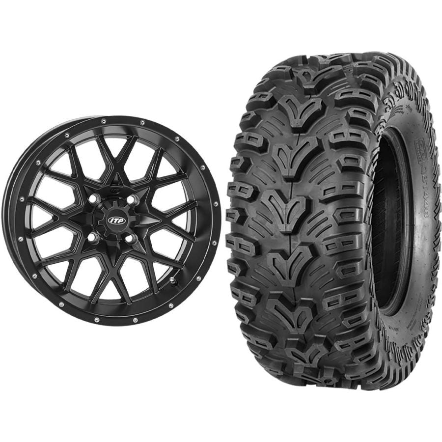 Set of 2 Mounted Wheel and Tire Kit Wheel: 14x7 5+2 4/137 Tire: 28x10-14 6 Ply