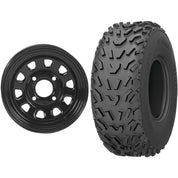 Set of 2 Mounted Wheel and Tire Kit Wheel: 12x7 4+3 4/156 Tire: 25x8-12 4 Ply