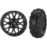 Set of 2 Mounted Wheel and Tire Kit Wheel: 12x7 5+2 4/110 Tire: 26x9-12 6 Ply