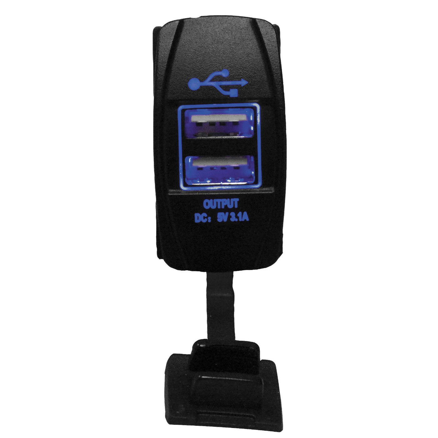 DragonFire Racing Laser-Etched Dual LED Switch - USB charging switch - Blue - 04-0082