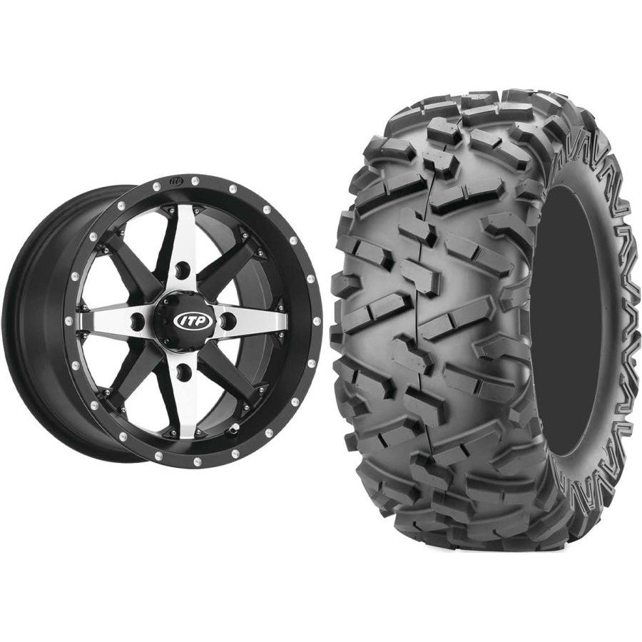 Set of 2 Mounted Wheel and Tire Kit Wheel: 14x7 5+2 4/110 Tire: 26x9-14 6 Ply