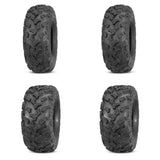 Set of 4 ATV QUADBOSS Tires (QBT447 27x11-14 Rear, 27x9-14 Front)