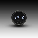 Intellitronix Clock LED Digital in Black Bezel - White