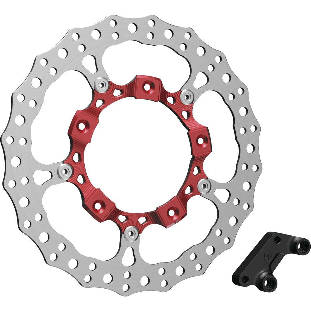 Arlen Ness 14" Left Full Floating Red Rotor Kit 300-003