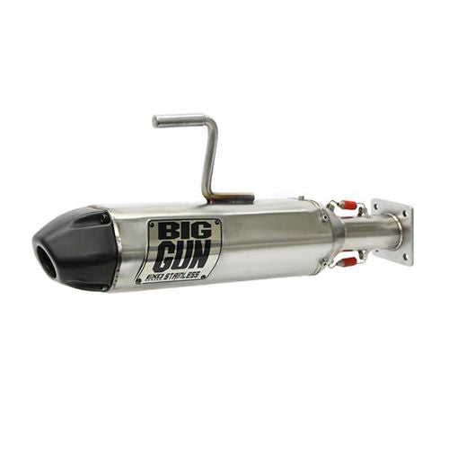 Big Gun EXO Stainless Steel Slip-On Exhaust With Black End Tip For Kawasaki Teryx KRX KRF 2020-2021