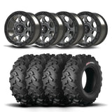 Set of Four Bullite Ruler Wheels 14" Gray And Kenda K3203 Mastodon AT Tires [30x10R-14]